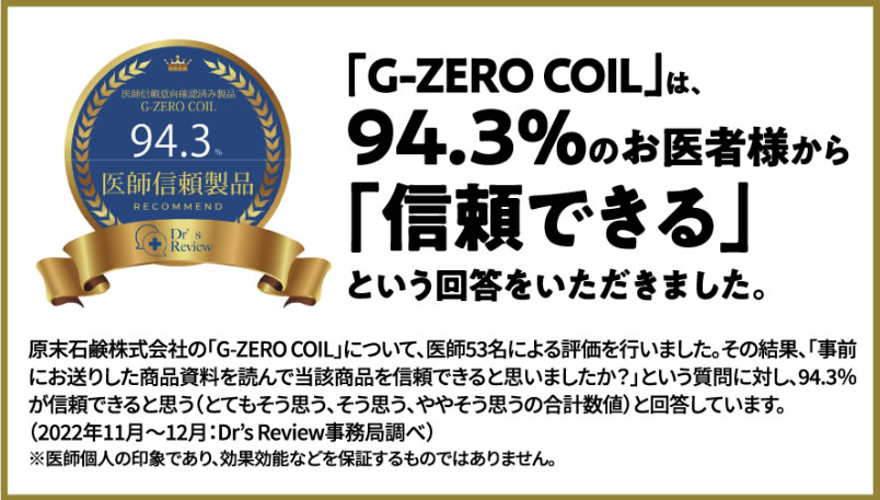 94.3%のお医者様から「信頼できる」という回答をいただきました。