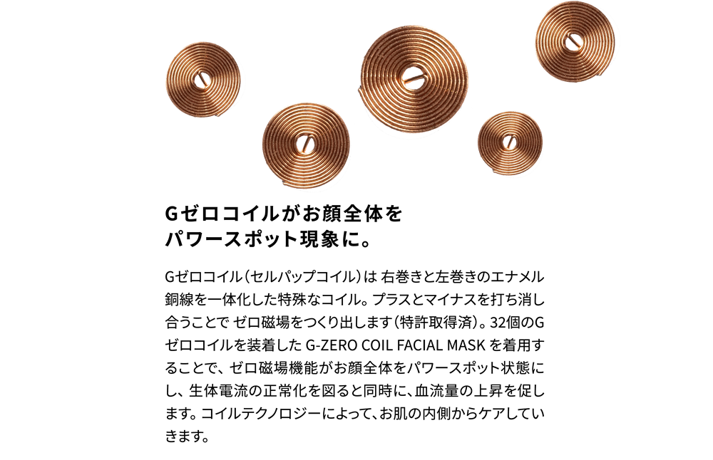 Ｇゼロコイルがお顔全体をパワースポット現象に。